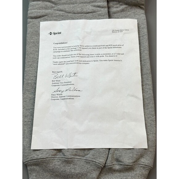 Vintage Sprint Sweater Mens XL Grey Pullover Sweatshirt USA Made Deadstock 90s - Picture 10 of 16